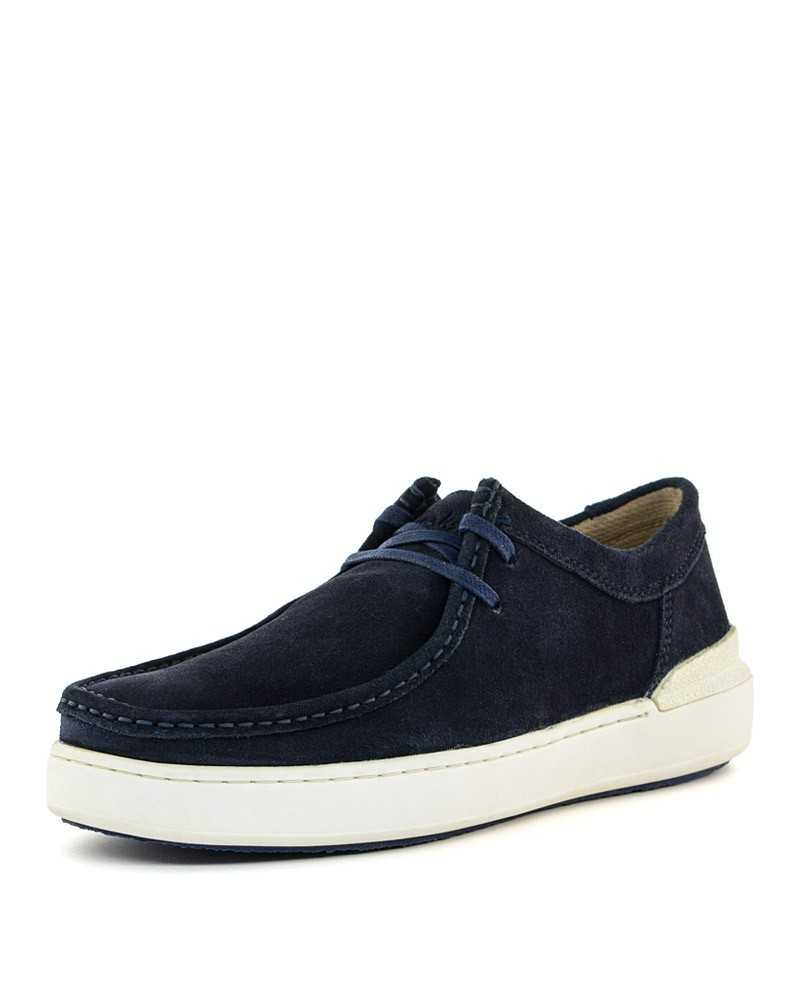 CLARKS stringata uomo CourtLite Wally in pelle scamosciata navy blu