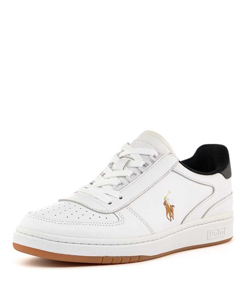 Scarpa Polo Ralph Lauren Polo CRT PP bianco nero-frontale