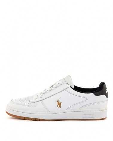 Scarpa Polo Ralph Lauren Polo CRT PP bianco nero-lato esterno