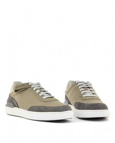 Scarpe Clarks CourtLite Tor canvas grigie-frontale