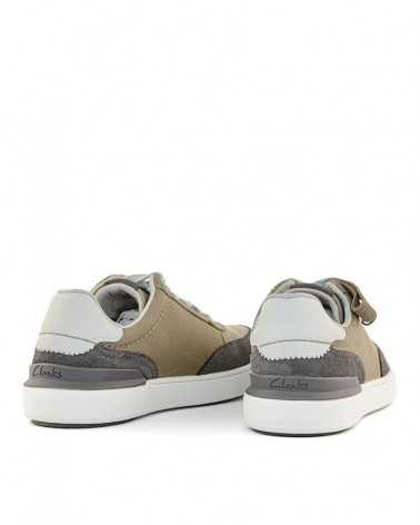 Scarpe Clarks CourtLite Tor canvas grigie-posteriore