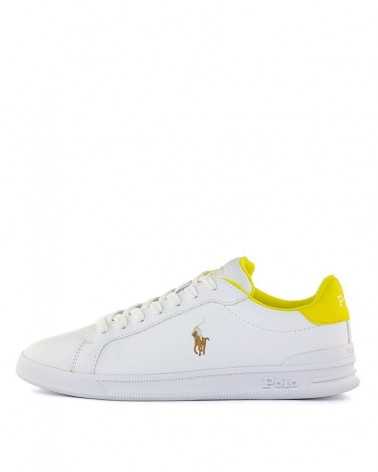 Scarpa Polo Ralph Lauren HRT CT II bianco giallo-lato esterno