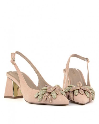 Slingback Menbur Volans nude-frontale