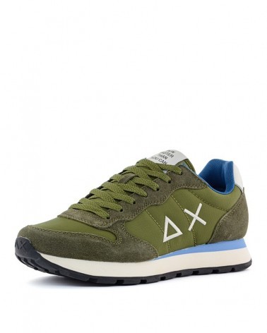 Sneakers uomo Sun68 Tom Solid Militare verde: vista laterale della scarpa casual stile army